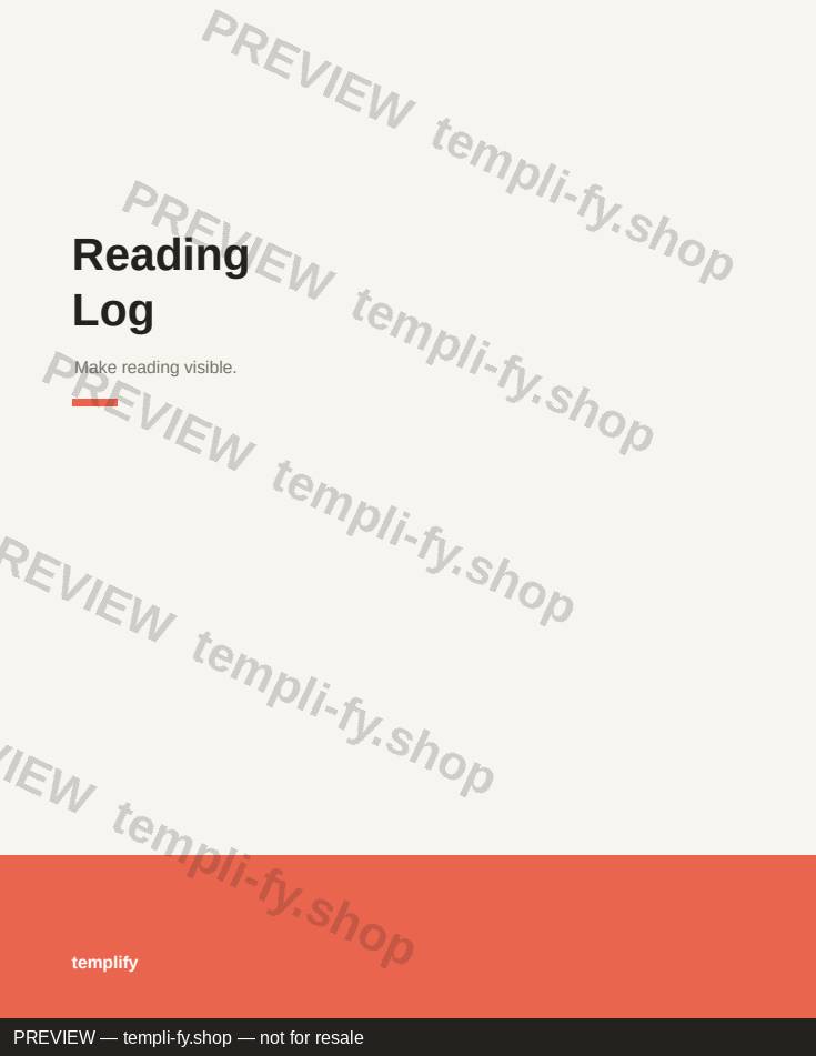 Reading Log preview