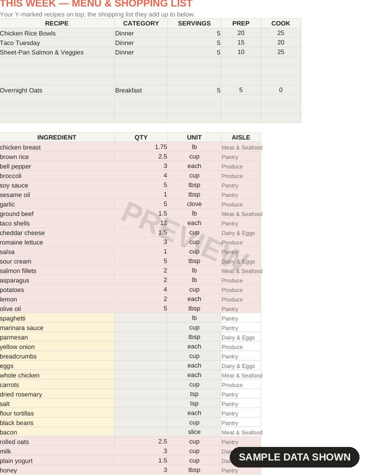 Recipe Organizer preview 2