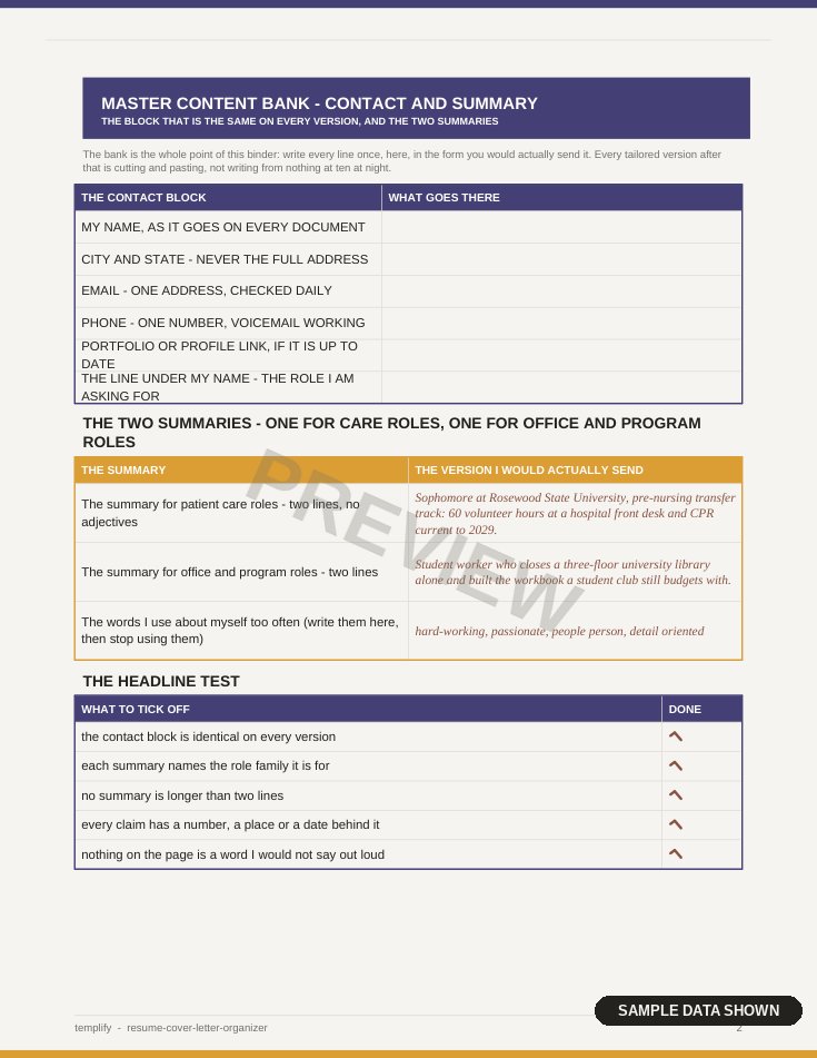 Resume & Cover Letter Organizer preview