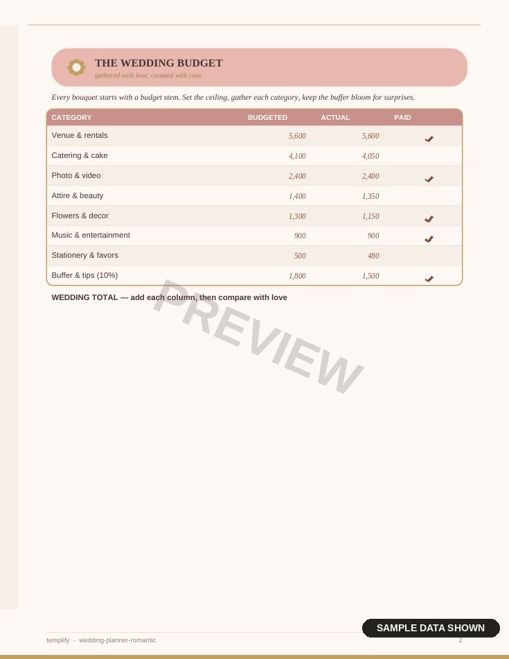 Romantic Wedding Planner preview