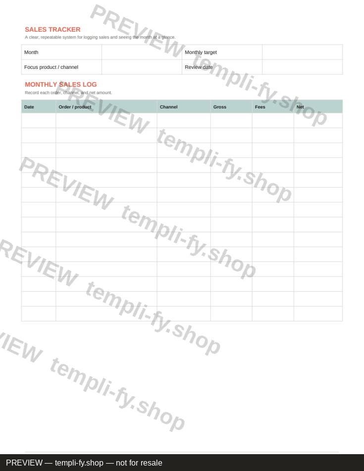 Sales Tracker preview 2