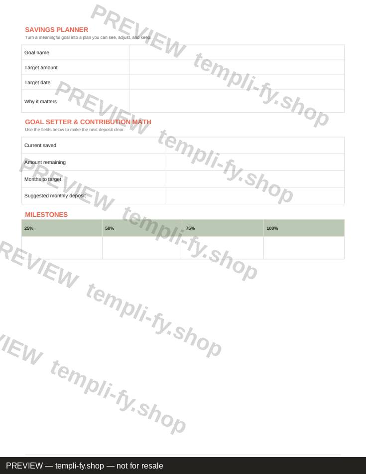 Savings Planner preview 2