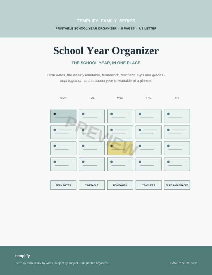 School Year Organizer preview