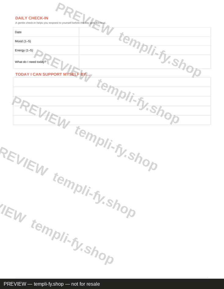 Self Care Planner preview 2