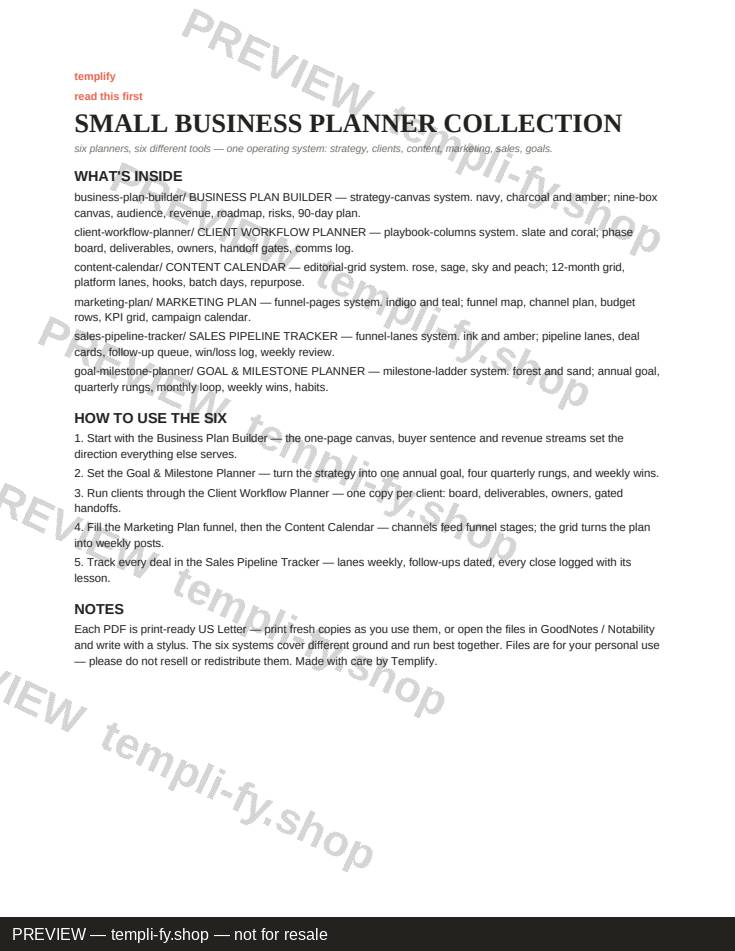 Small Business Planner Design Collection preview 2