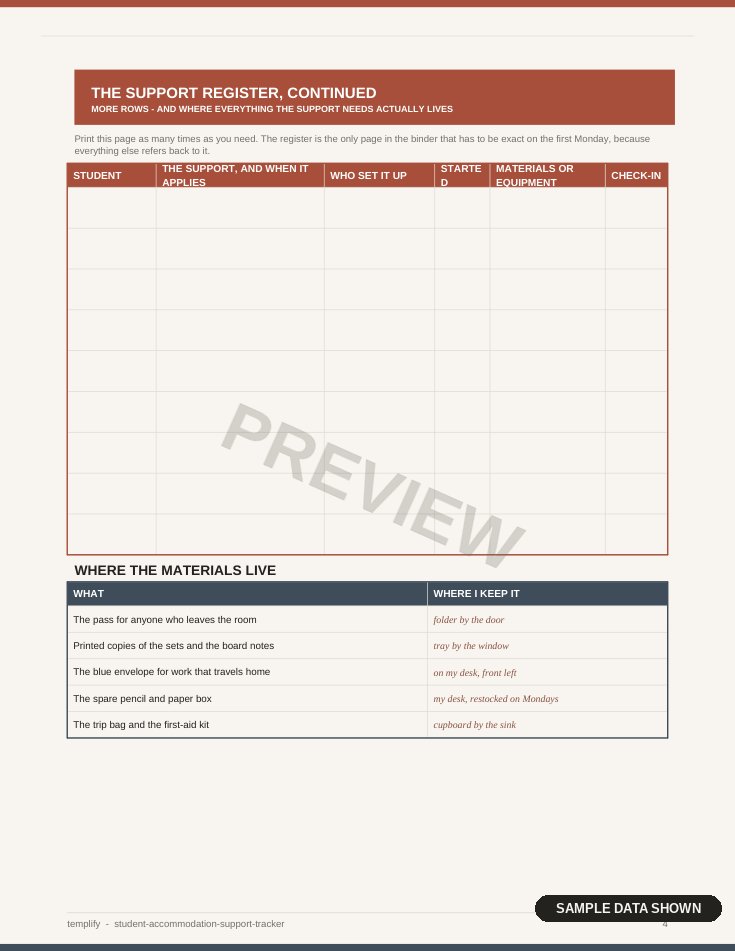 Student Accommodation & Support Tracker preview 2