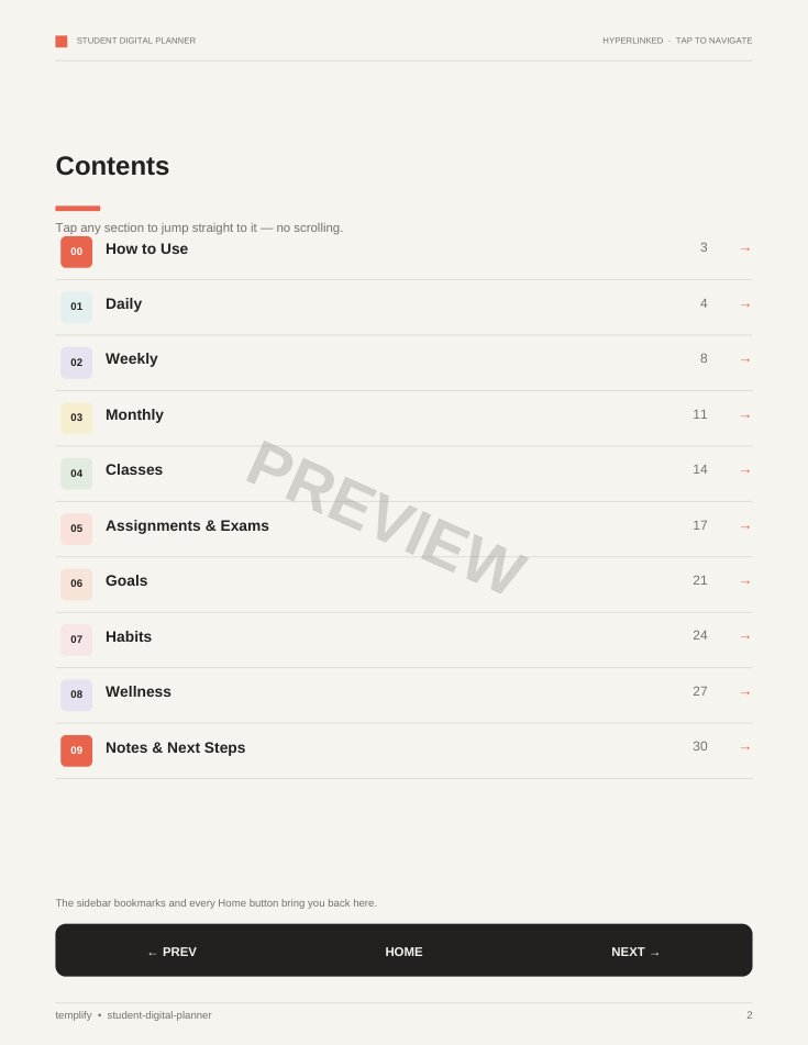 Student Digital Planner preview 2