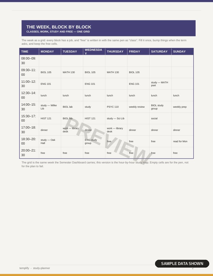 Study Planner preview
