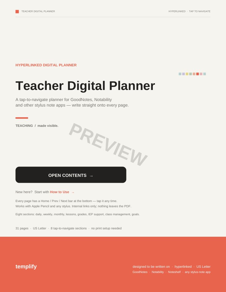 Teacher Digital Planner preview