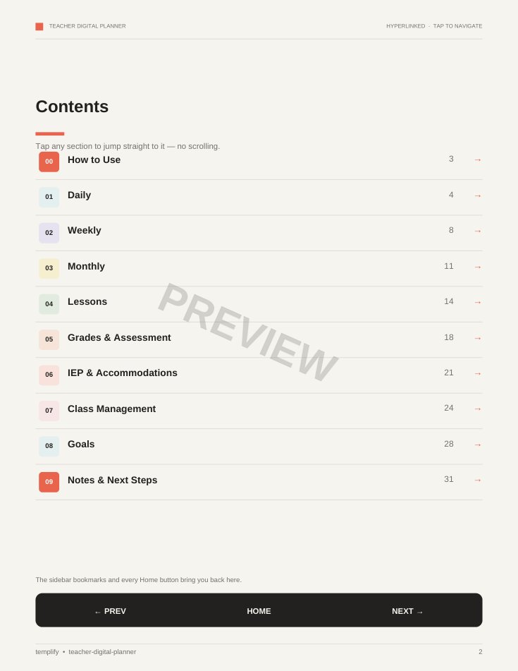 Teacher Digital Planner preview 2