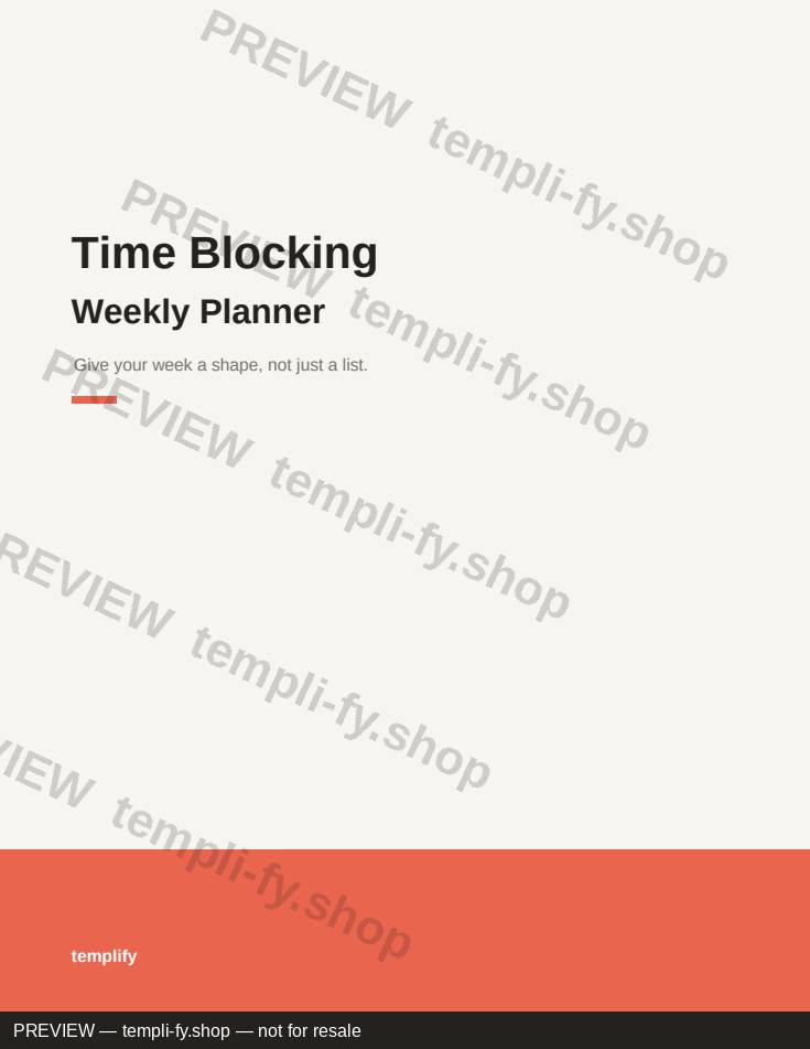 Time Blocking Weekly Planner preview
