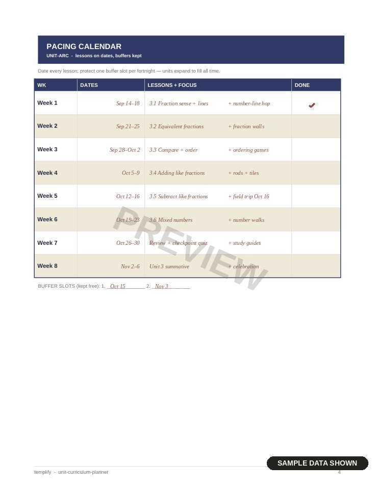Unit & Curriculum Planner preview