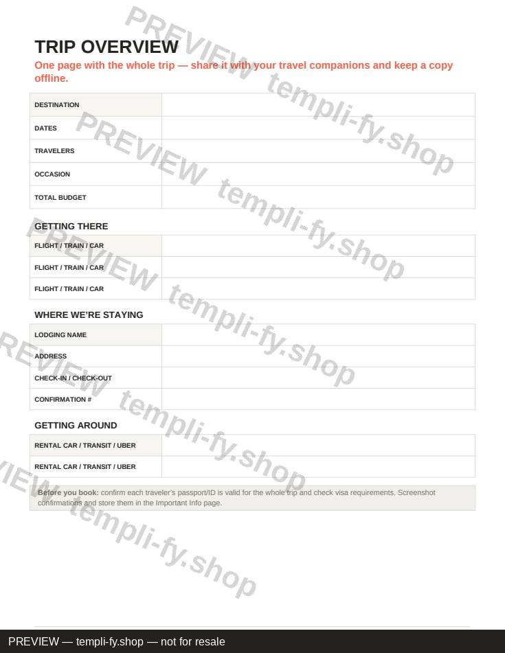 Vacation Planner preview 2
