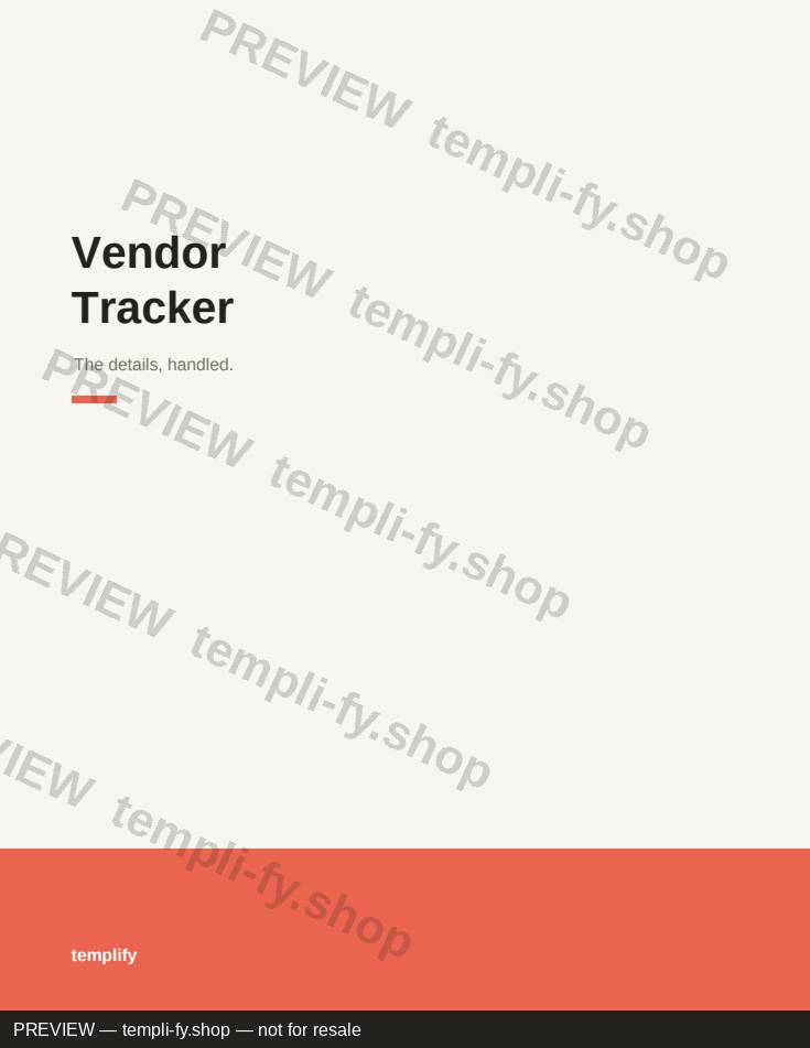 Vendor Tracker preview